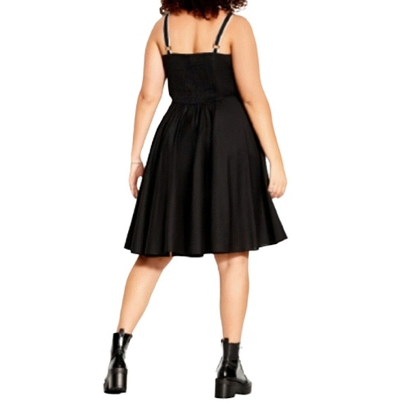 VINTAGE STYLE ☆ PIN-UP ☆ BLACK with WHITE PIPING DRESS ☆ 22w ☆ NWT - Picture 7 of 11